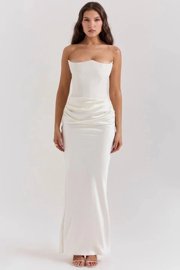 Sloane | Satin Corset Floor-Length Gown