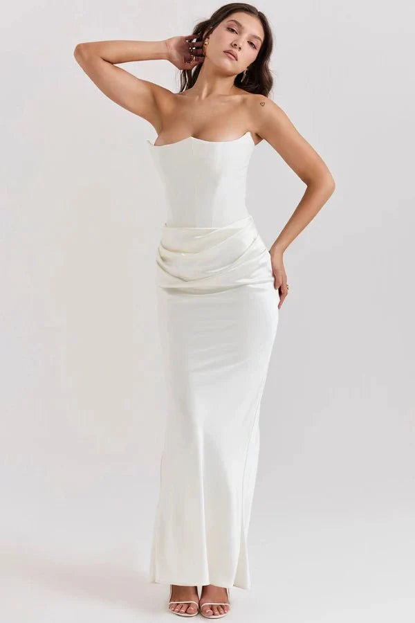 Sloane | Satin Corset Floor-Length Gown