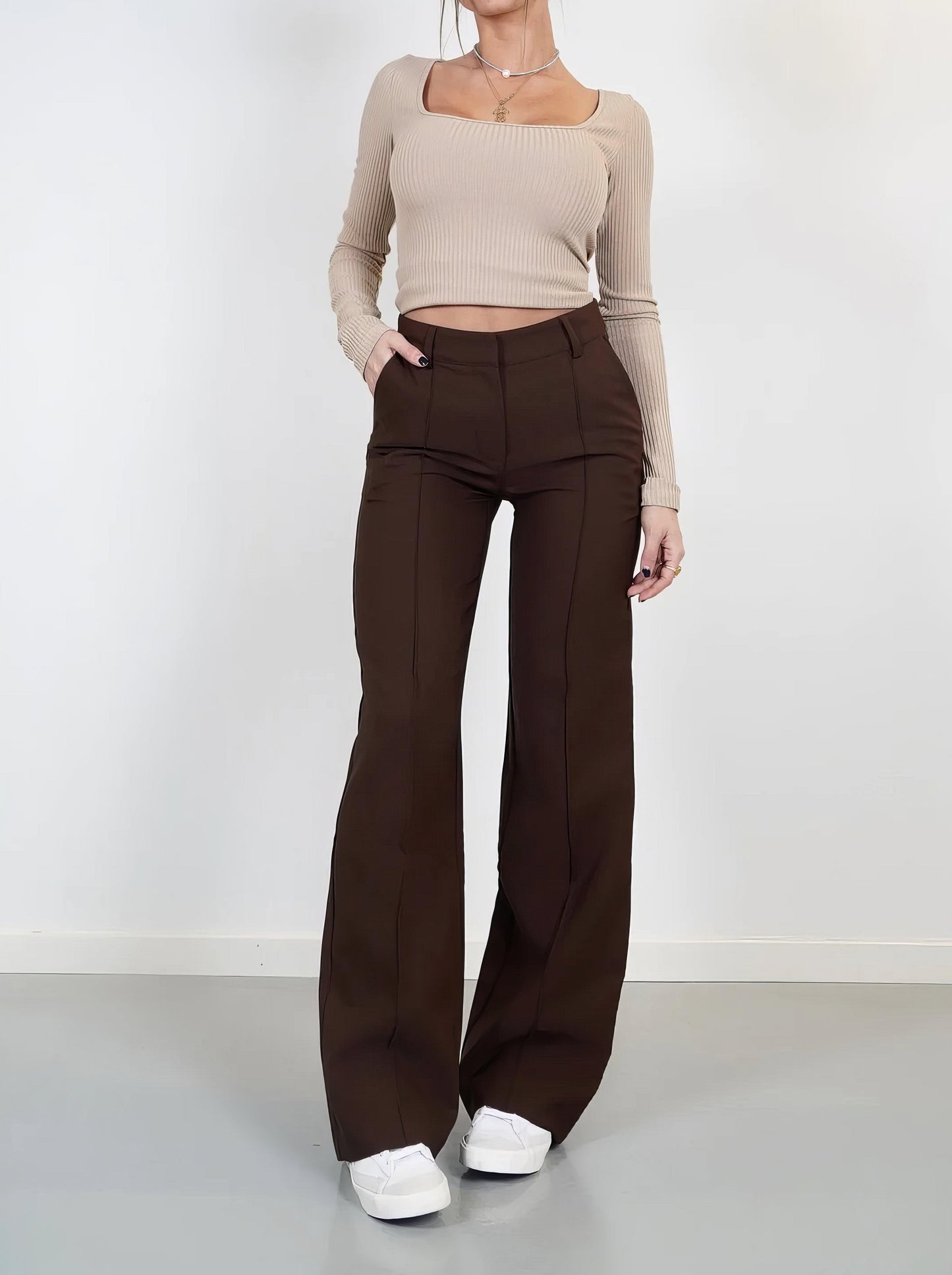 Faith | Elegant High-Waisted Wide-Leg Trousers