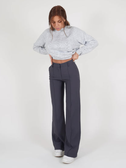 Faith | Elegant High-Waisted Wide-Leg Trousers