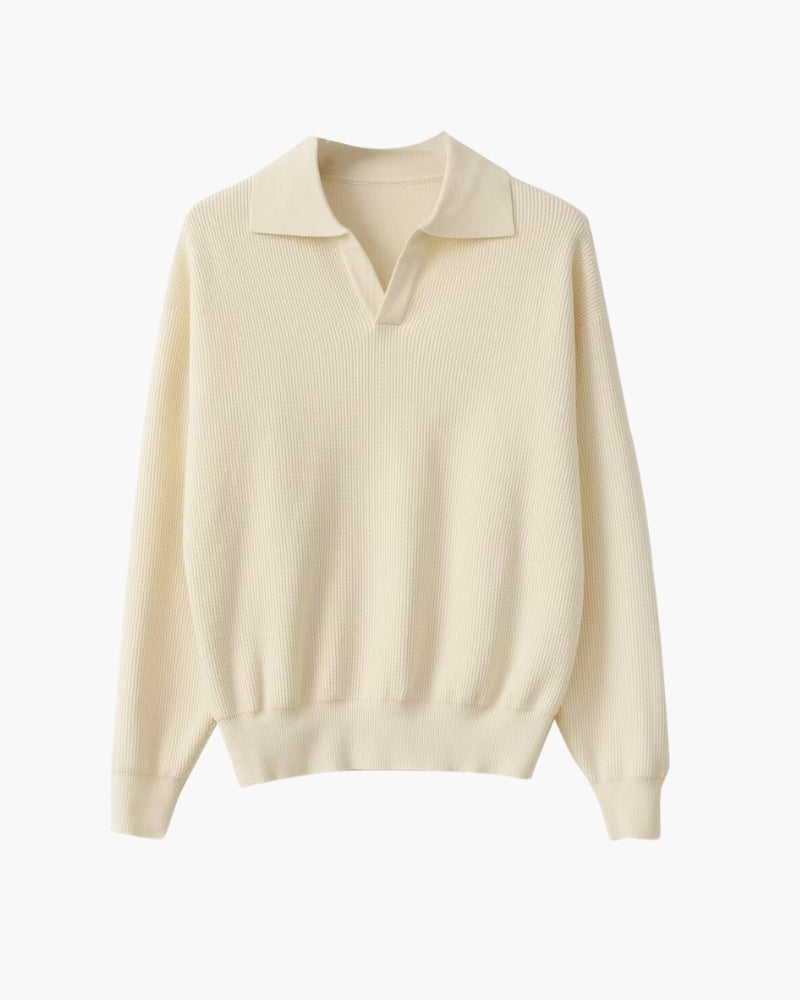 Dean | Men's Textured Knit Polo Sweater