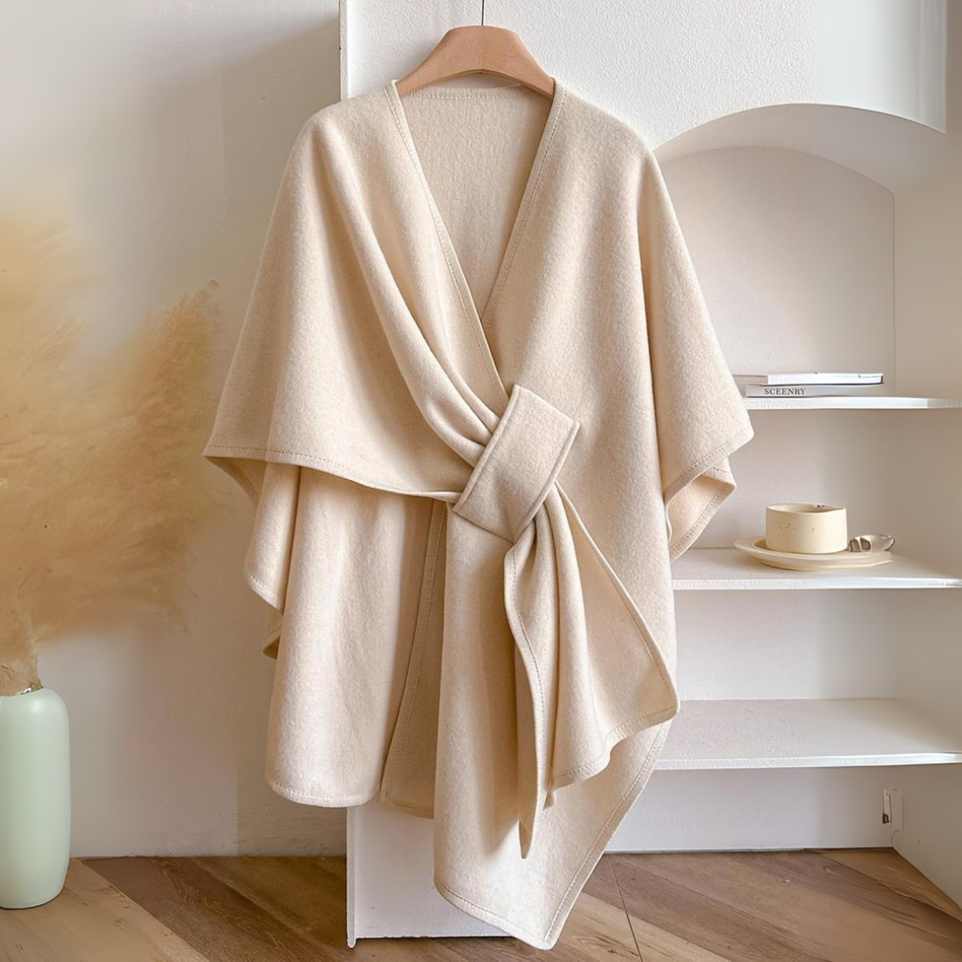 Noor | Linen Draped Shawl Wrap Cape