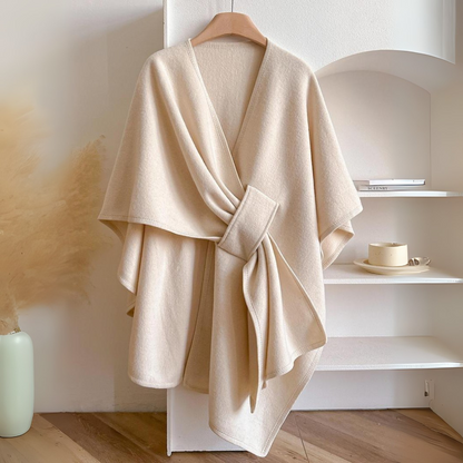 Noor | Linen Draped Shawl Wrap Cape