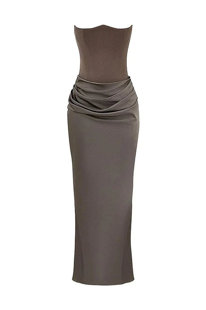 Sloane | Satin Corset Floor-Length Gown