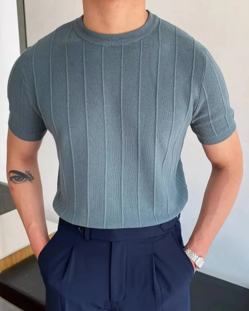 Hayes | Men's Ribbed Knit Slim Fit T-Shirt