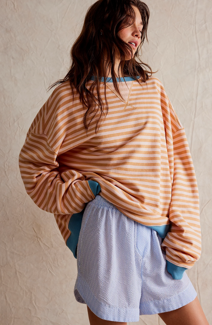 Pippa | Women's Oversized Stripe Batwing Knit Sweater