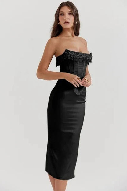 Sharlene | Embellished Strapless Luxury Dress