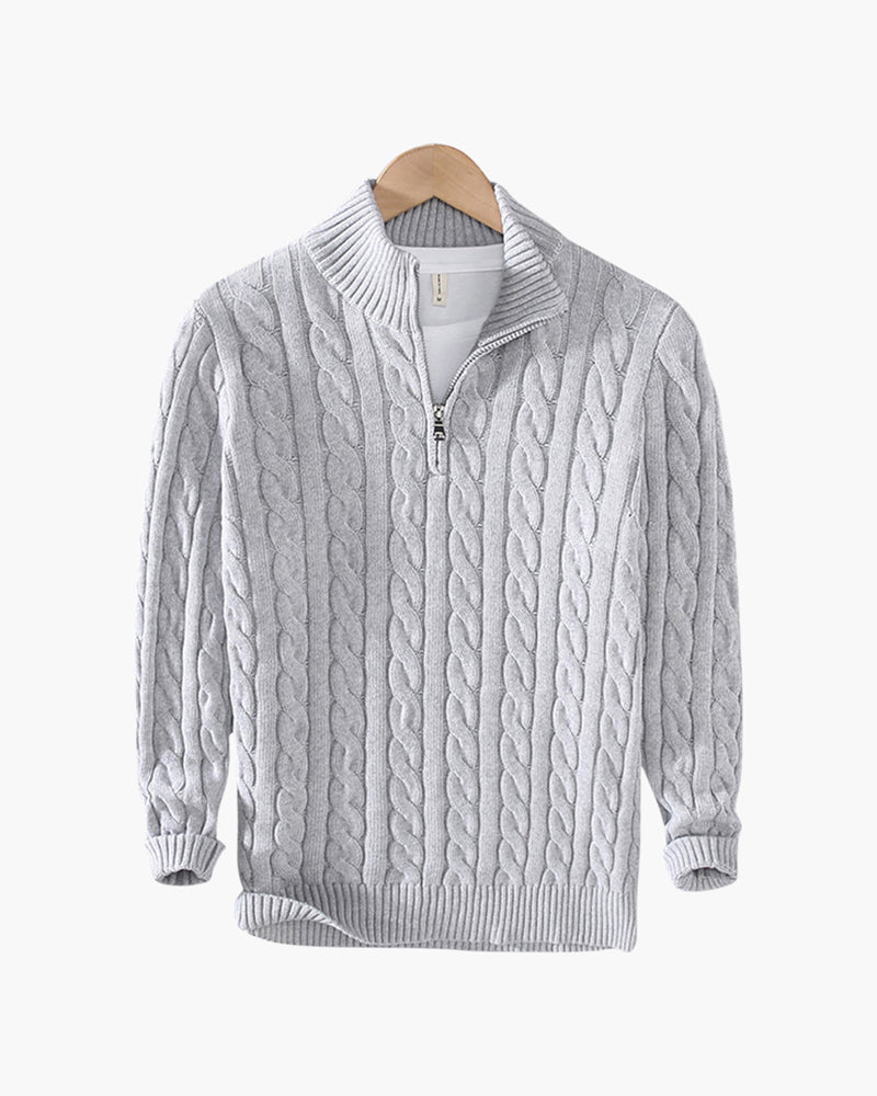 Francesco | Cable Knit Half-Zip Sweater