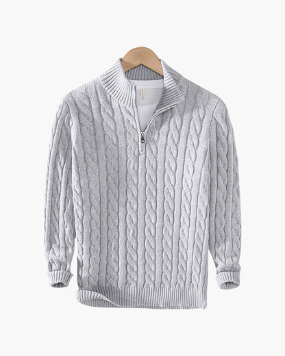 Francesco | Cable Knit Half-Zip Sweater