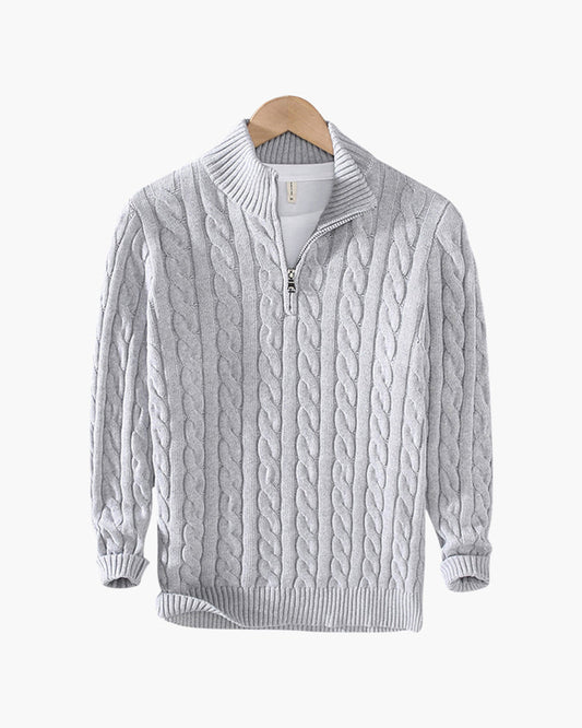 Francesco | Cable Knit Half-Zip Sweater