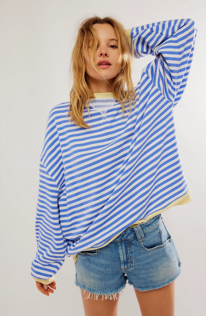 Pippa | Women's Oversized Stripe Batwing Knit Sweater