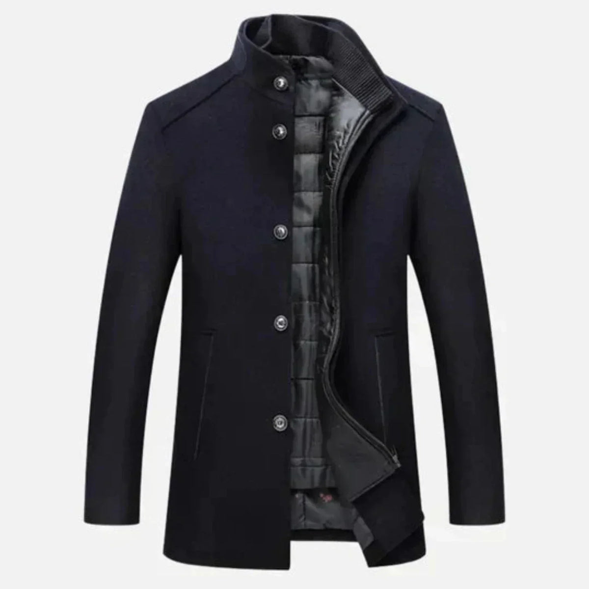 Lachlan | Stand Collar Quilted Overcoat