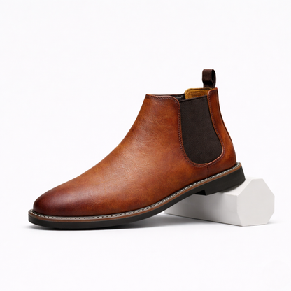 Laurence | Leather Chelsea Ankle Boots Elastic Side Panels