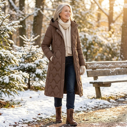 Salome | Waterproof Hooded Puffer Long Coat