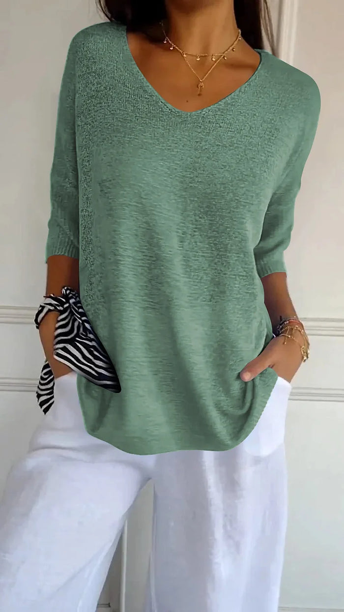 Kiara | Women's Oversized V-Neck Sweater Top