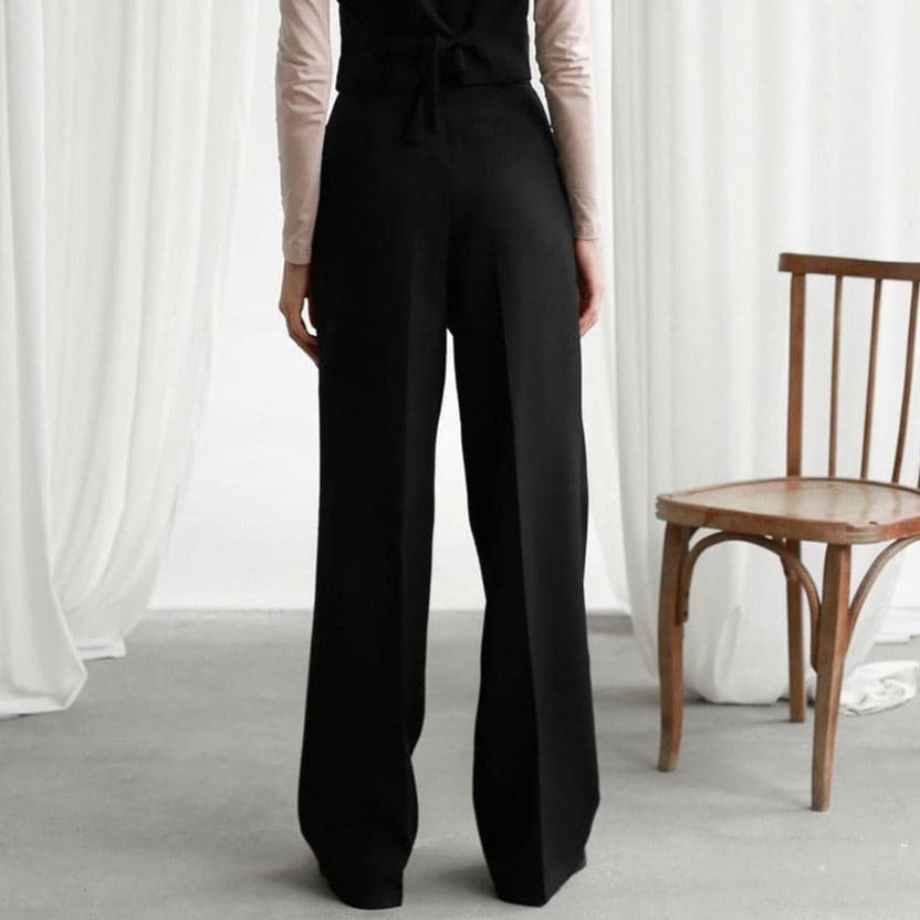 Harper | Elegant High-Waisted Wide-Leg Pants with Pleats