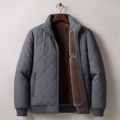 Benedict | Lined Quilted Bomber Jacket Stand Collar Zip