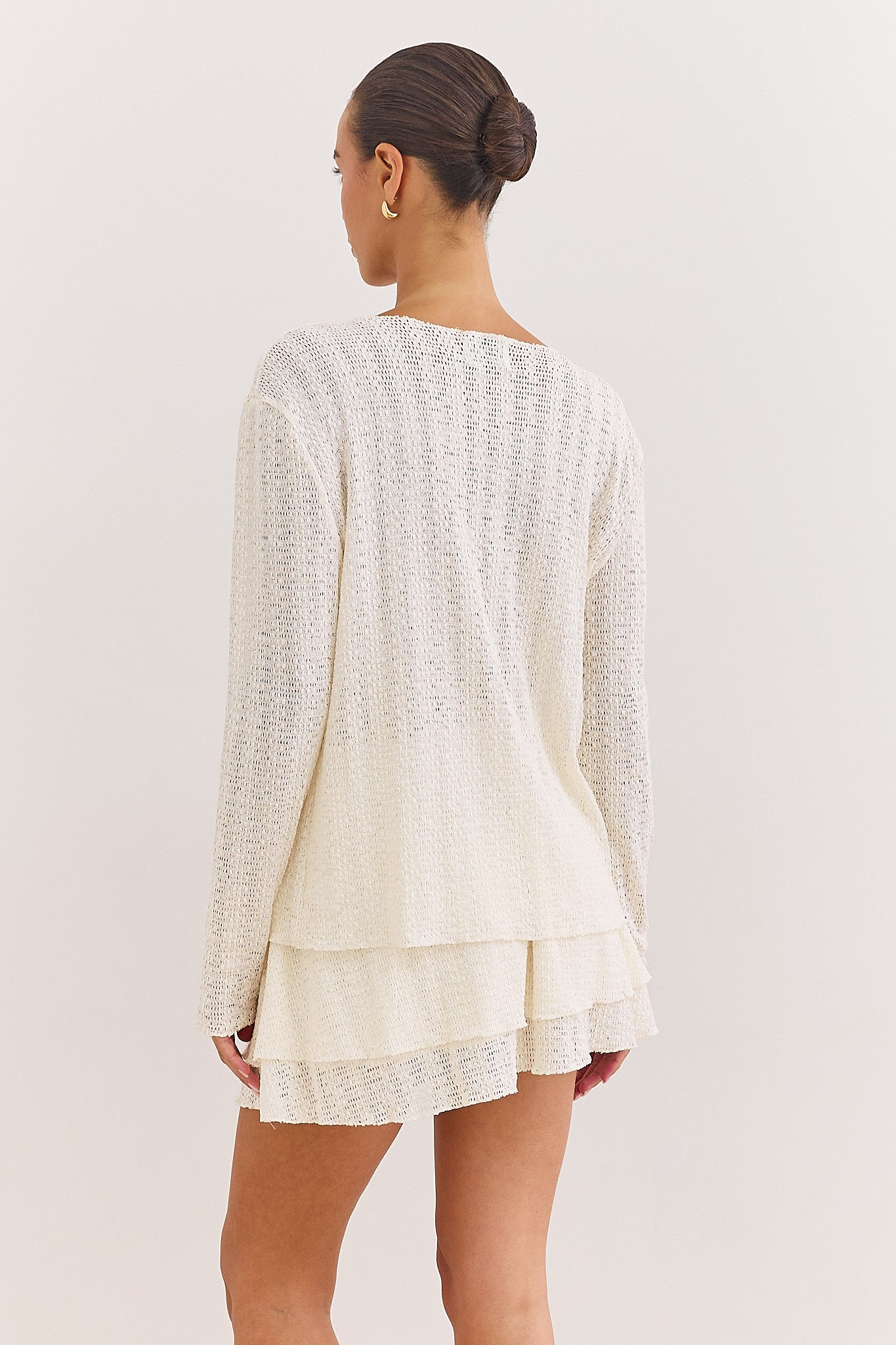 Solene | Women's Tie-Front V-Neck Open Knit Cardigan