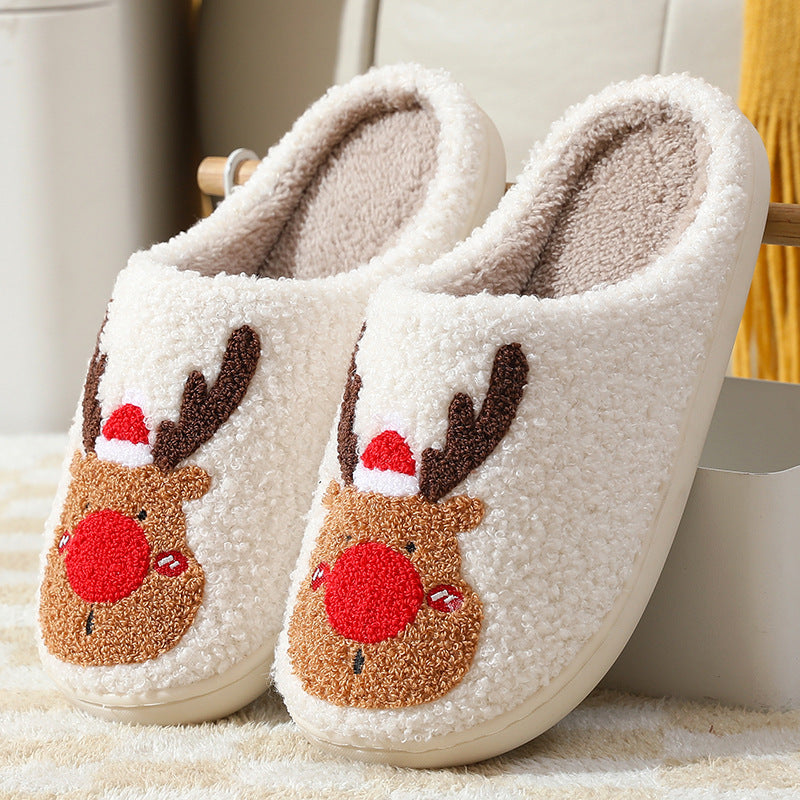 Belle | Christmas Slippers Reindeer Face Slip On