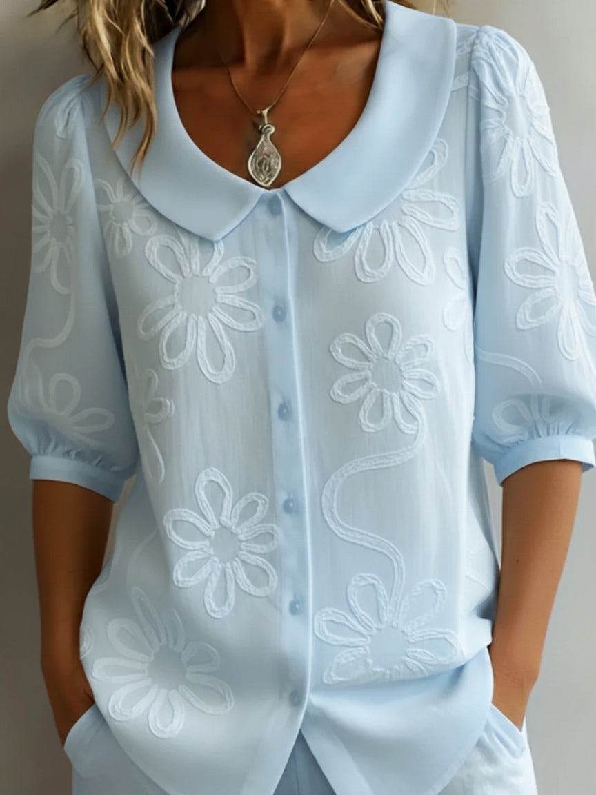 Aurelie | Light Floral Long Sleeve Top