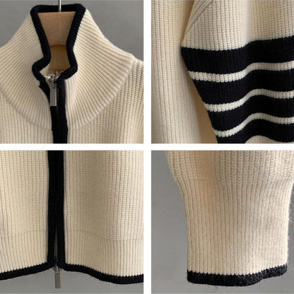 Ryan | Men's Zip-Up Striped Sleeve Sweater