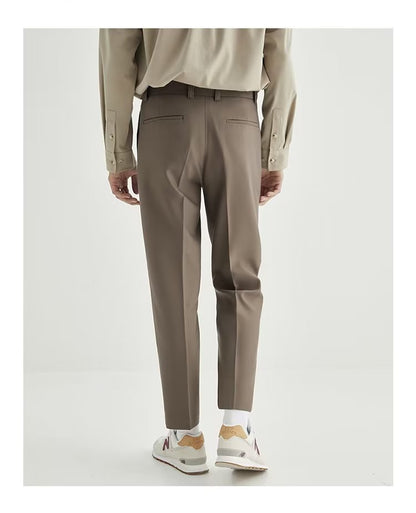Stan | Men's High-Waisted Pleated Cropped Pants