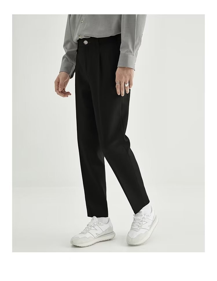 Stan | Men's High-Waisted Pleated Cropped Pants