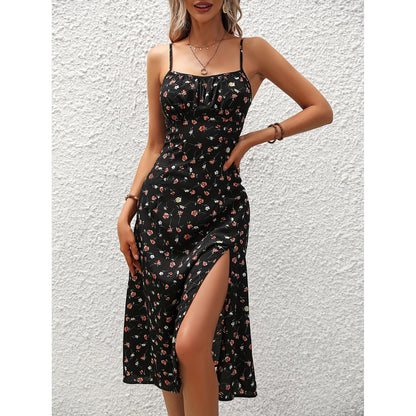 Floral Slit Summer Dress For Women