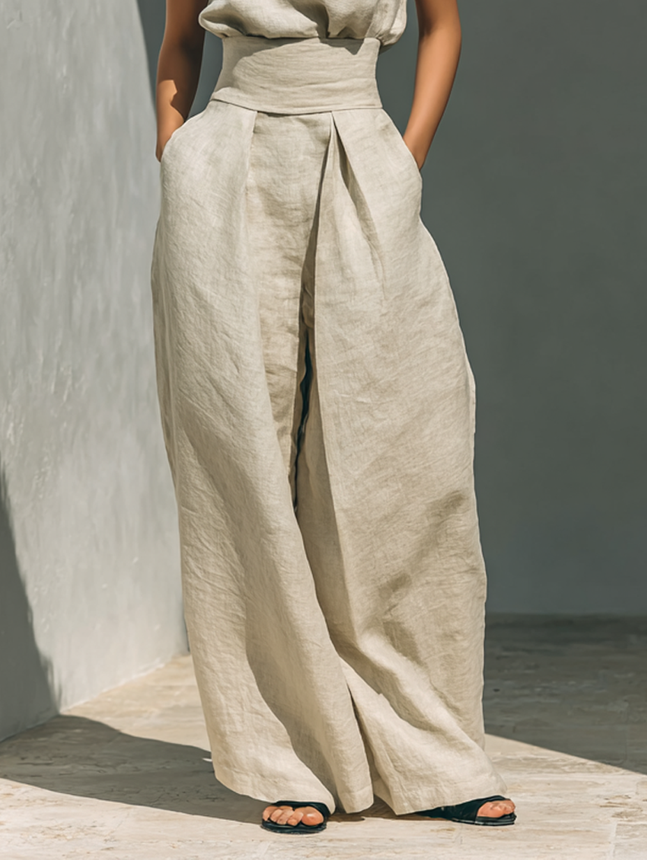 Vera | Sleeveless Top and Wide Leg Pants Set