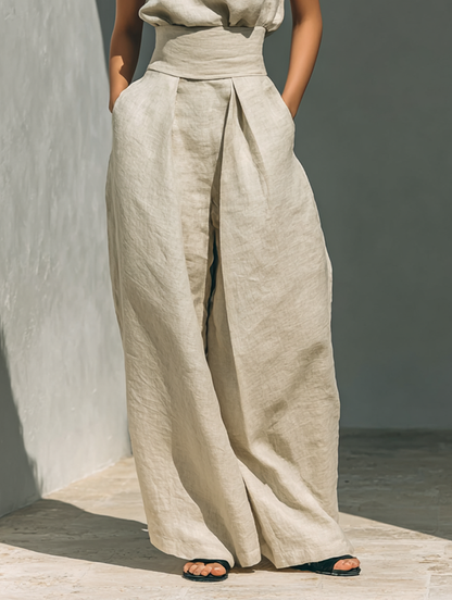 Vera | Sleeveless Top and Wide Leg Pants Set