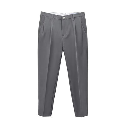 Stan | Men's High-Waisted Pleated Cropped Pants