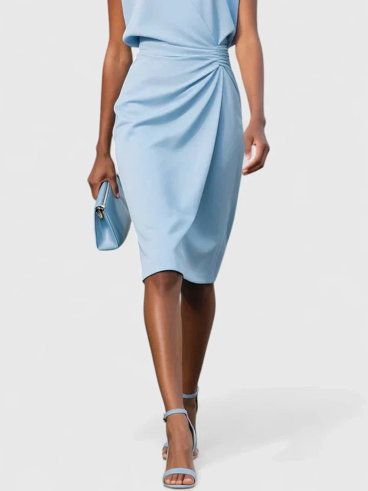Ruchelle | Ruched Waist Elegant Occasion Midi Dress