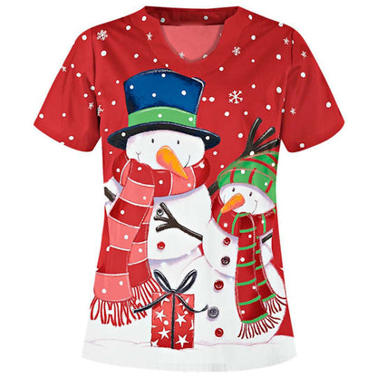 Angelica | Christmas T Shirt V Neck Print