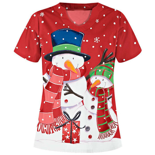 Angelica | Christmas T Shirt V Neck Print
