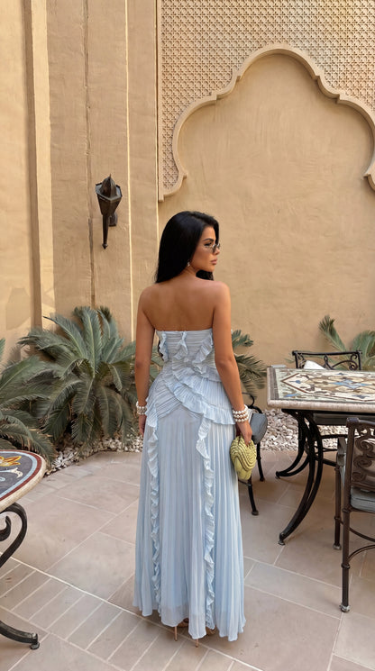 Riviera | Women's Strapless Ruffle Maxi Dress