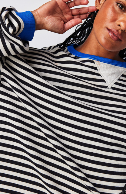Pippa | Women's Oversized Stripe Batwing Knit Sweater