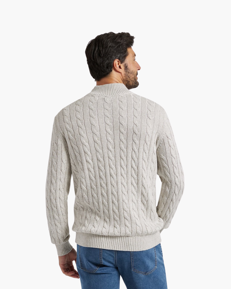 Francesco | Cable Knit Half-Zip Sweater