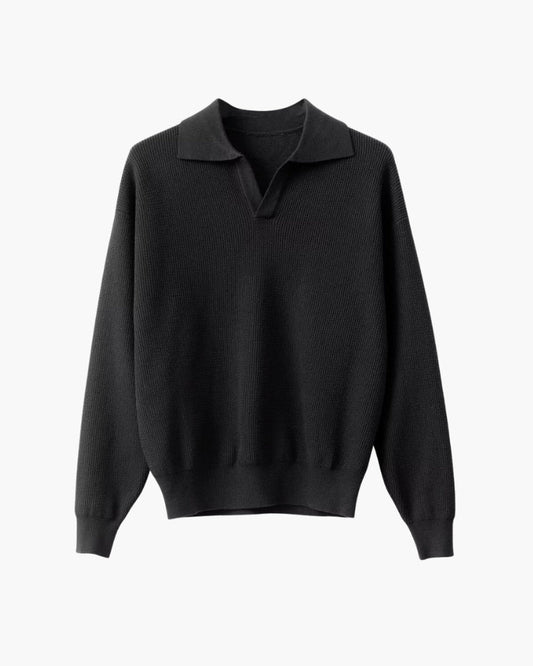 Florian | Textured Knit Polo Sweater Men