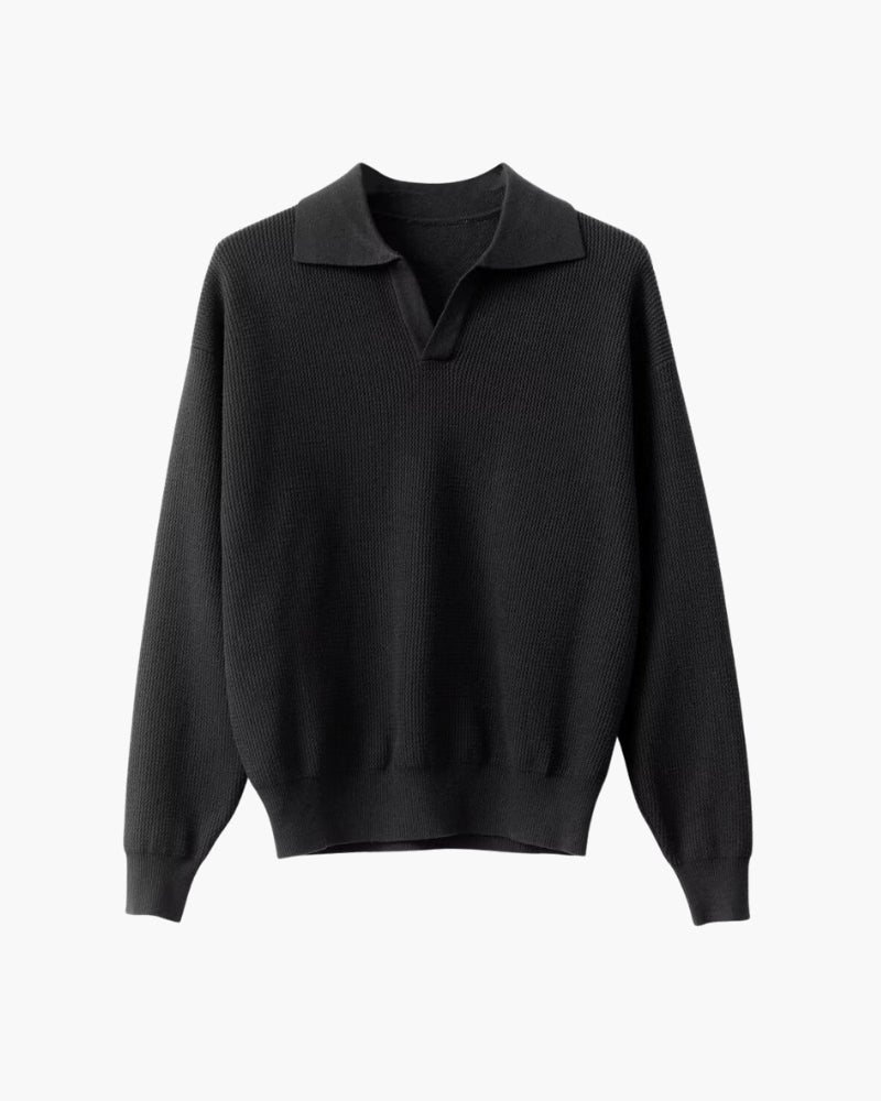 Dean | Men's Textured Knit Polo Sweater