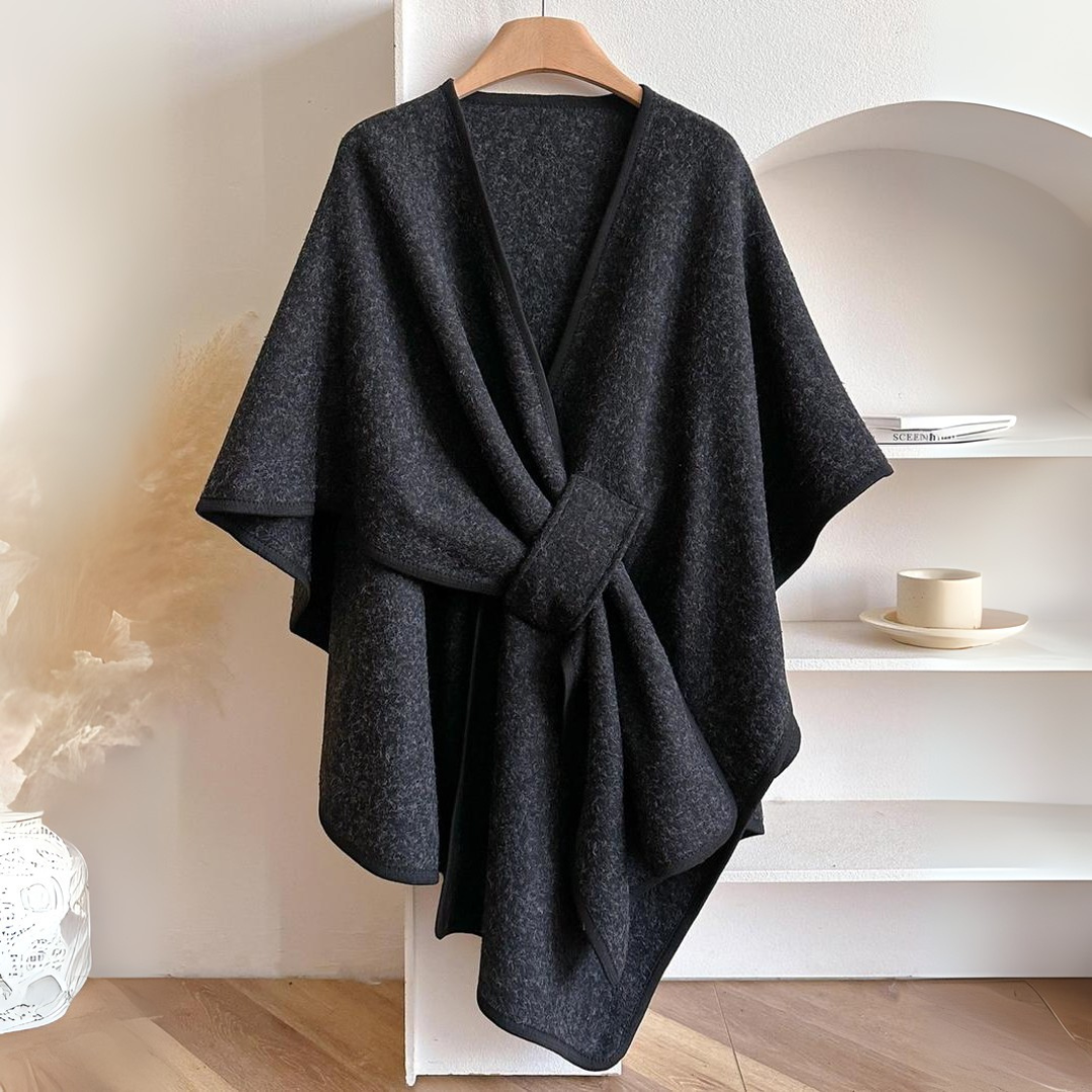 Noor | Linen Draped Shawl Wrap Cape