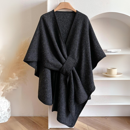 Noor | Linen Draped Shawl Wrap Cape