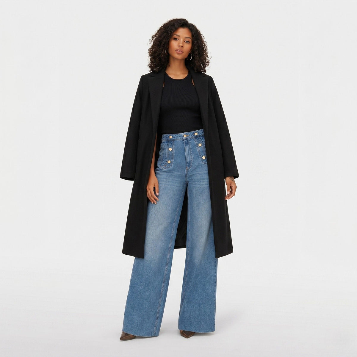 Hester | Relaxed Wool Blend Notch Lapel Long Coat
