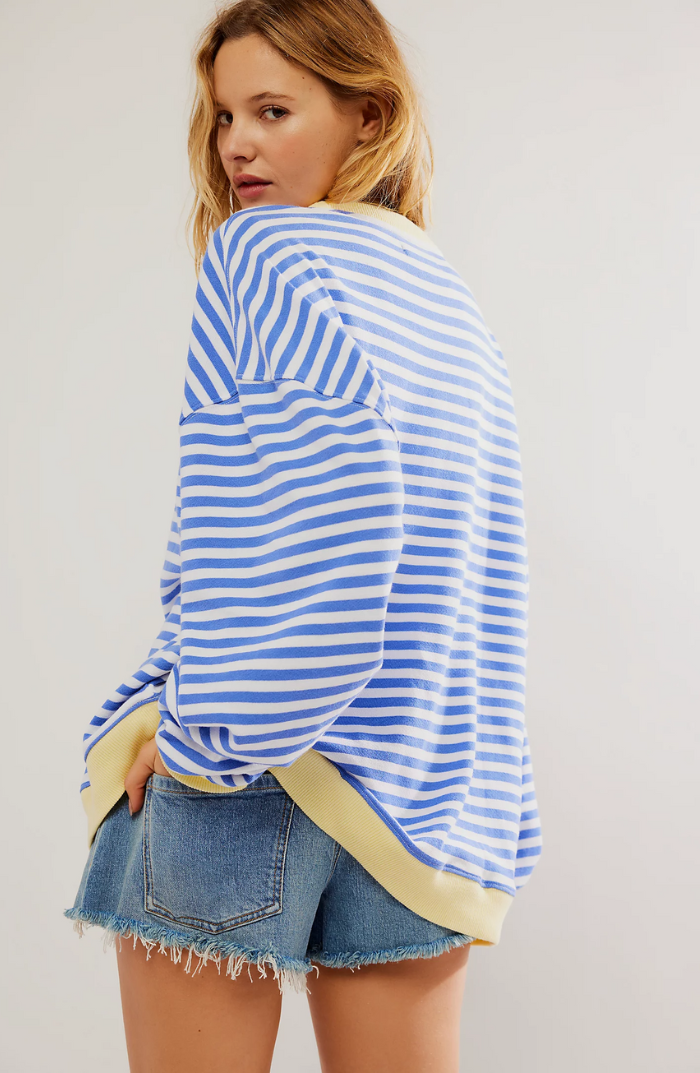 Pippa | Women's Oversized Stripe Batwing Knit Sweater