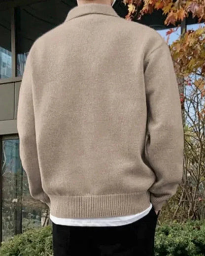 Enzo | Relaxed Knit Polo Sweater