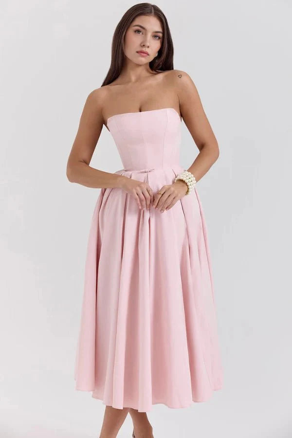 Aneri | Strapless Corset Midi Sundress