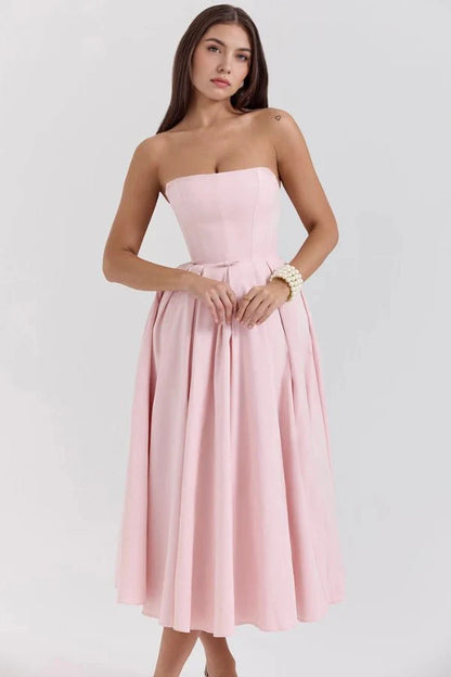 Aneri | Strapless Corset Midi Sundress