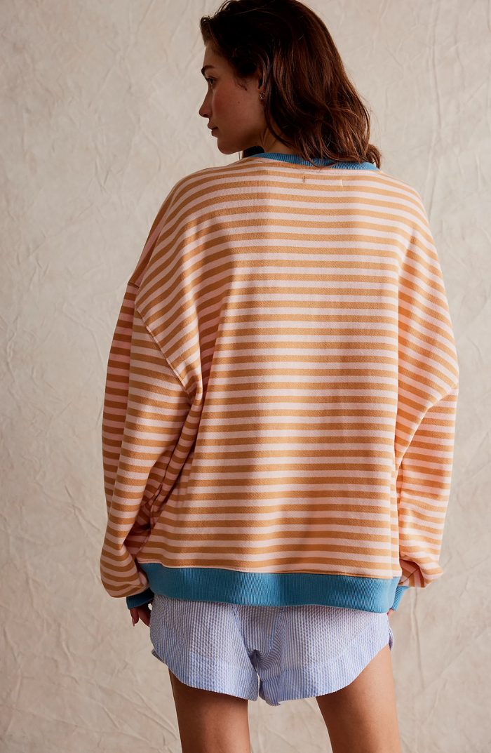 Pippa | Women's Oversized Stripe Batwing Knit Sweater