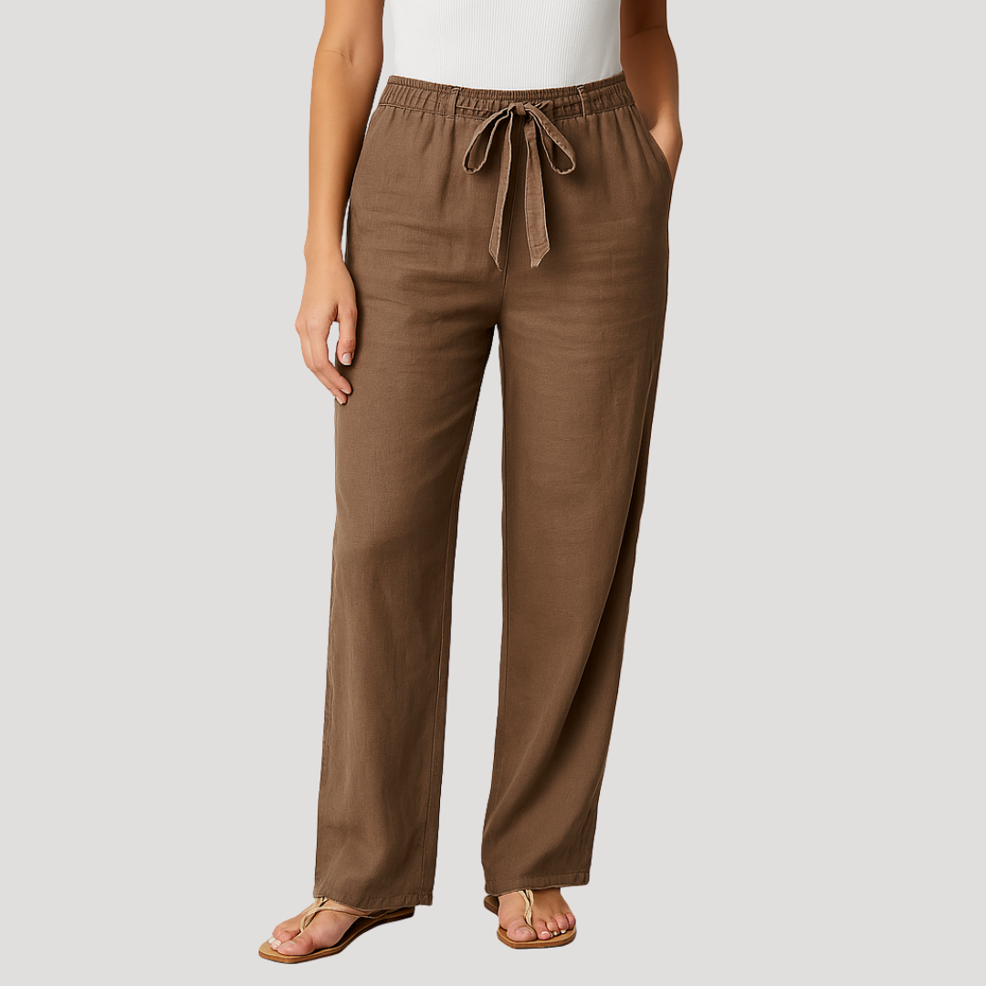 Ivy | Women's Elastic Waist Relaxed Straight-Leg Pants