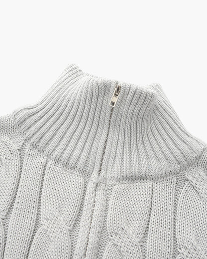 Francesco | Cable Knit Half-Zip Sweater