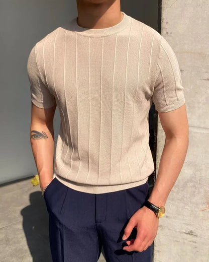 Hayes | Men's Ribbed Knit Slim Fit T-Shirt